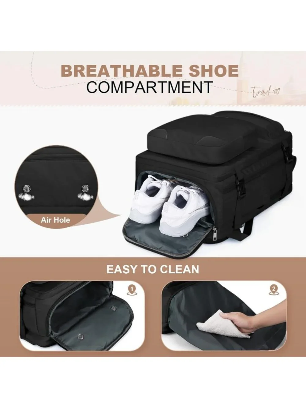 Lightweight Waterproof Travel Backpack with 17